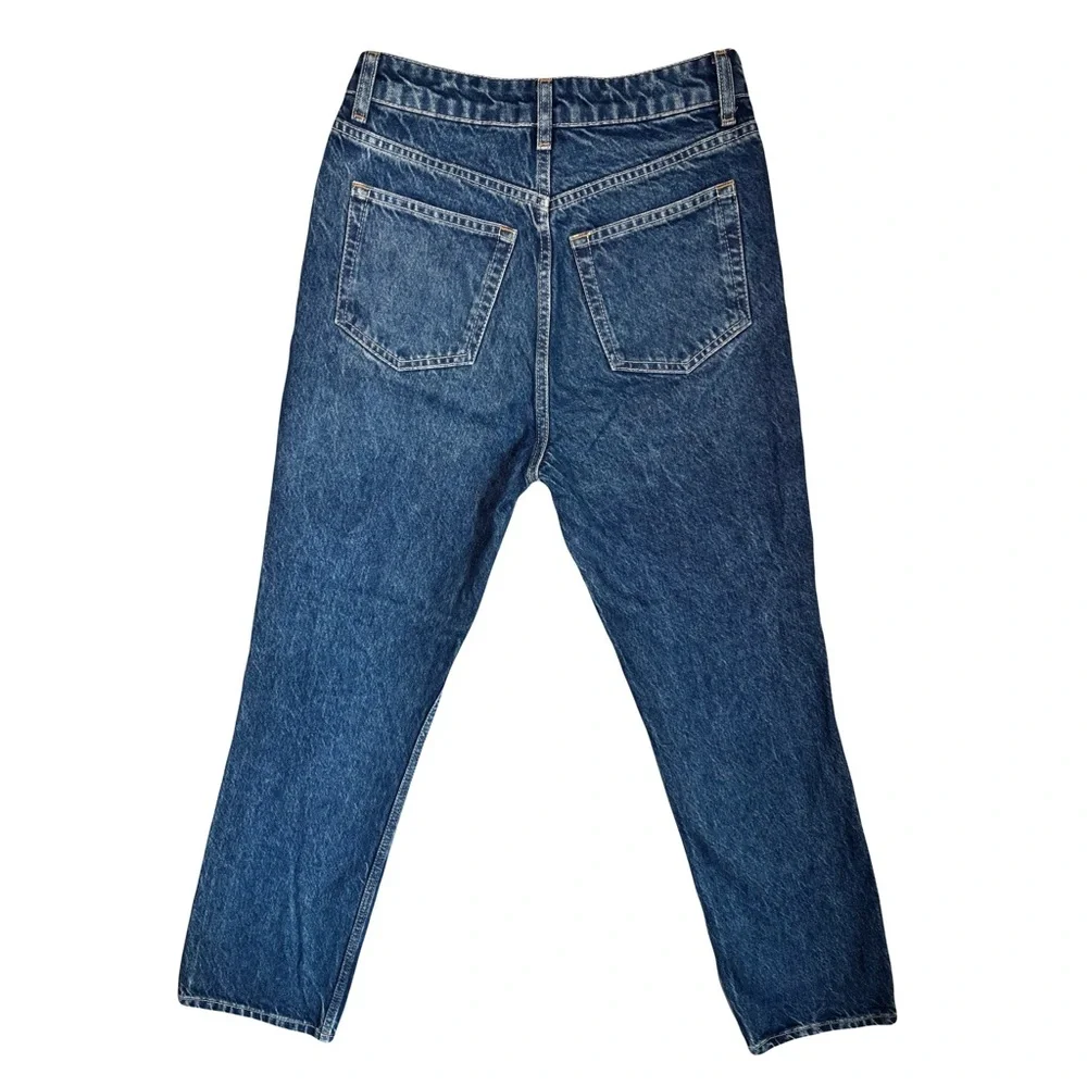 Reformation Cynthia High Rise Straight Jeans Womens Sz 26 Button Fly Blue Denim - Picture 5 of 15